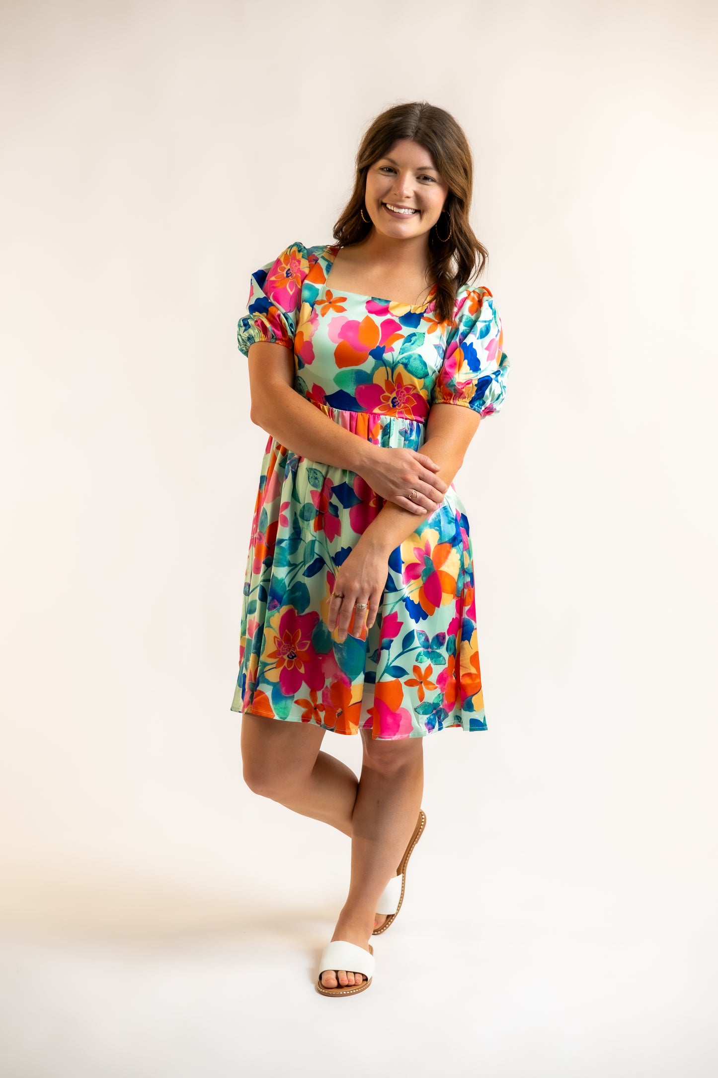 Mint Floral Dress