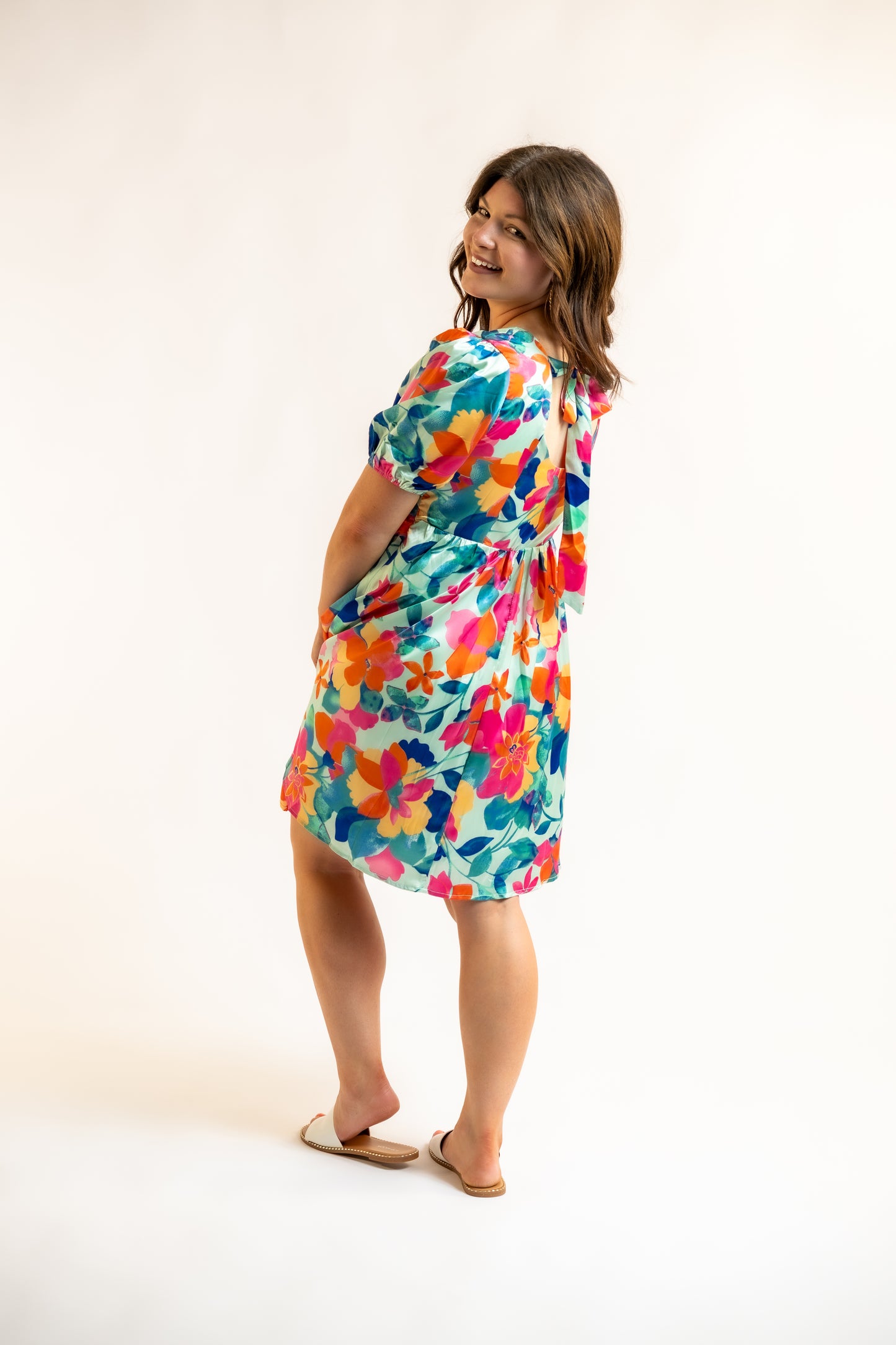 Mint Floral Dress