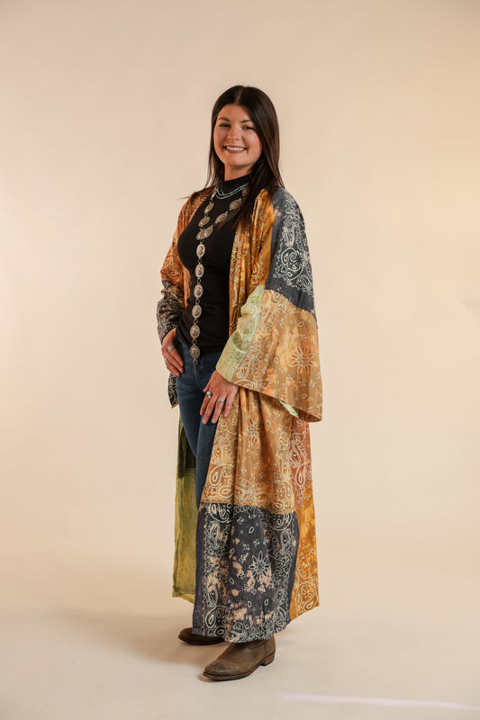 Patched Paisley Duster