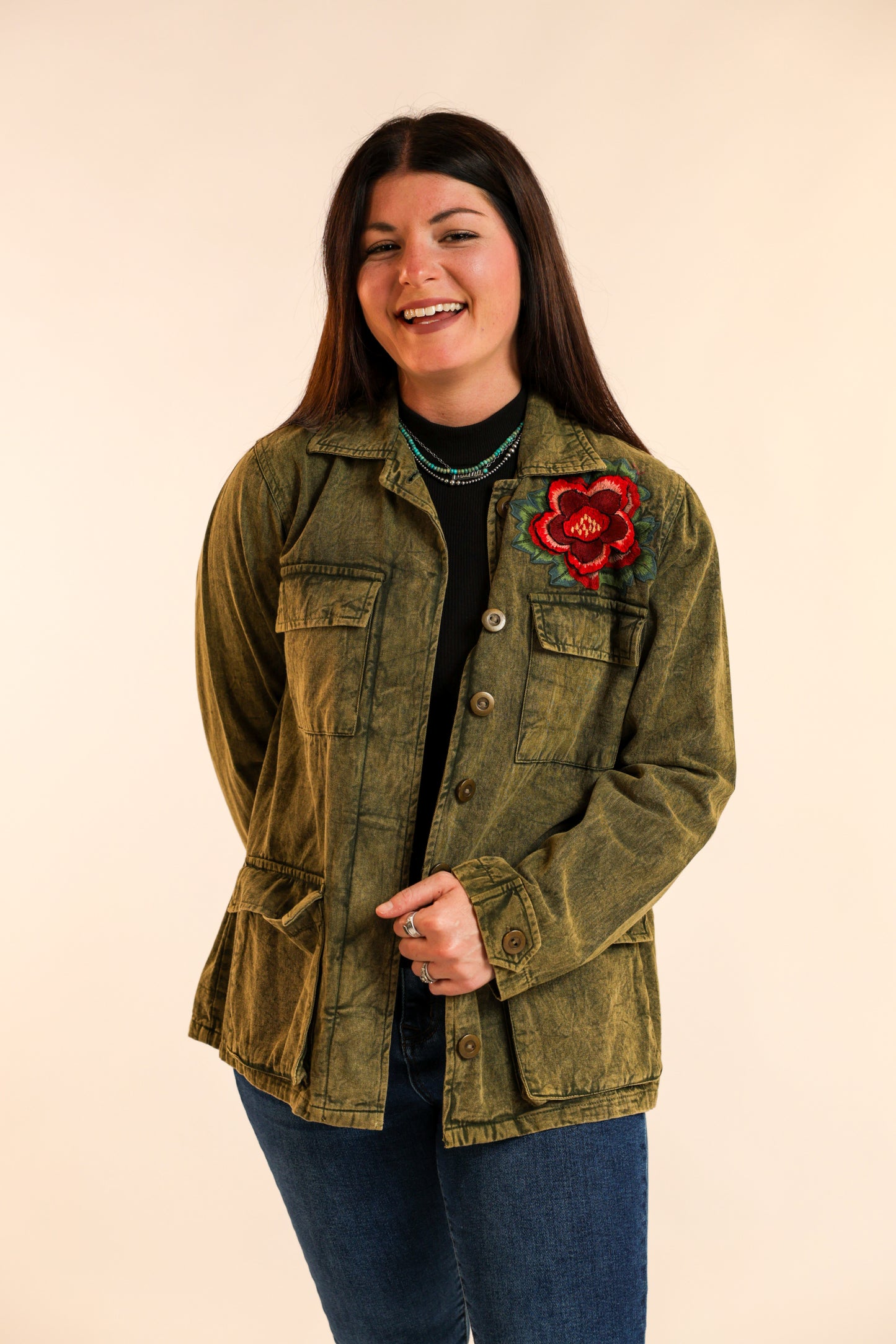 Floral Patched Jacket